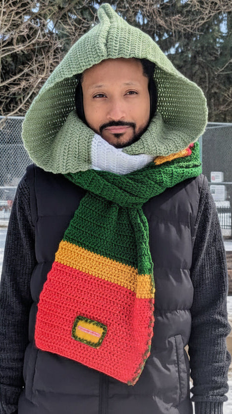 Hooded Scarf Wabi Sabi Ethiopian Flag