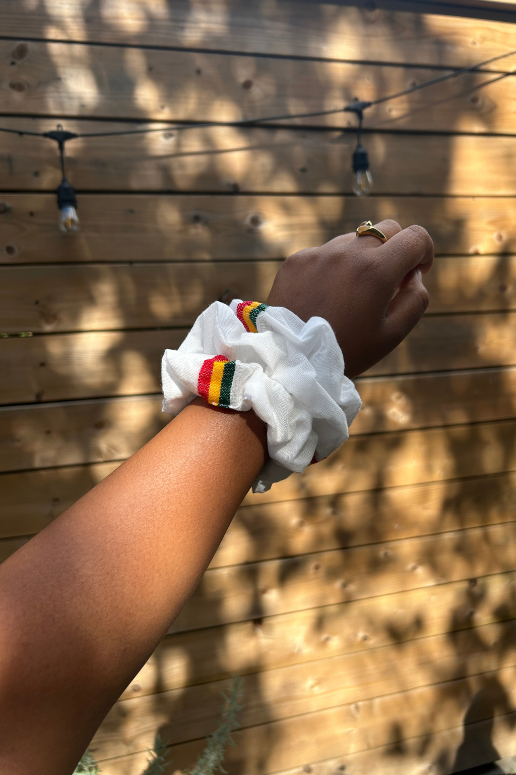 White Habesha Scrunchie