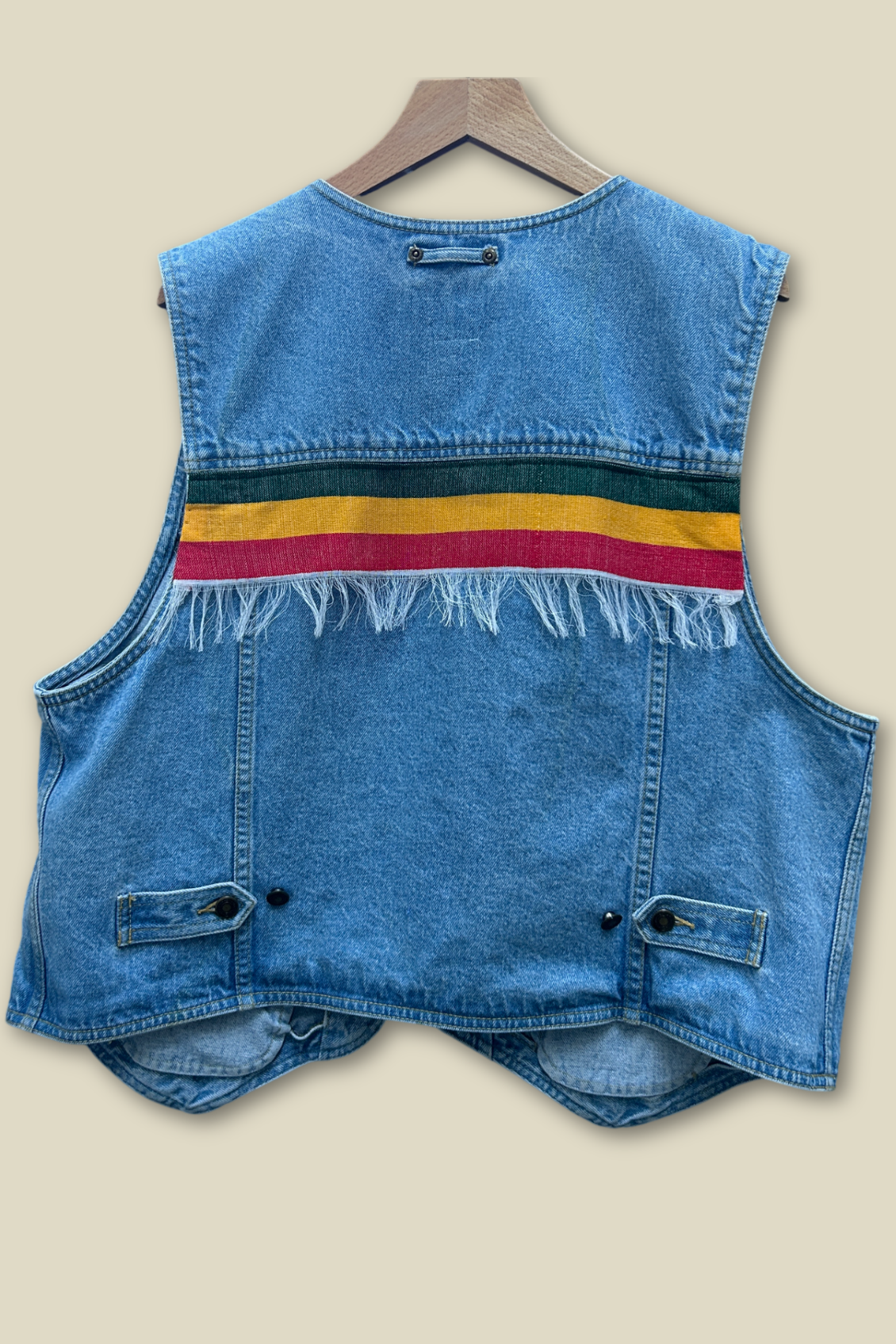 Ethiopian Flag Denim Vest