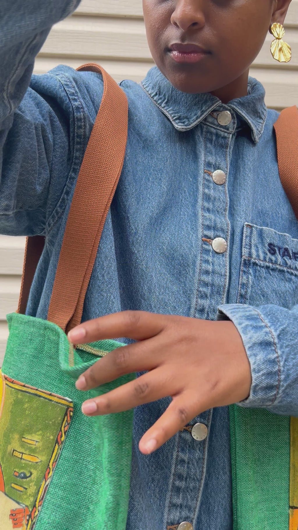 Ethiopian Art Tote Bag - Green